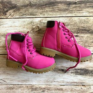 Pink girls ankle boots size 9